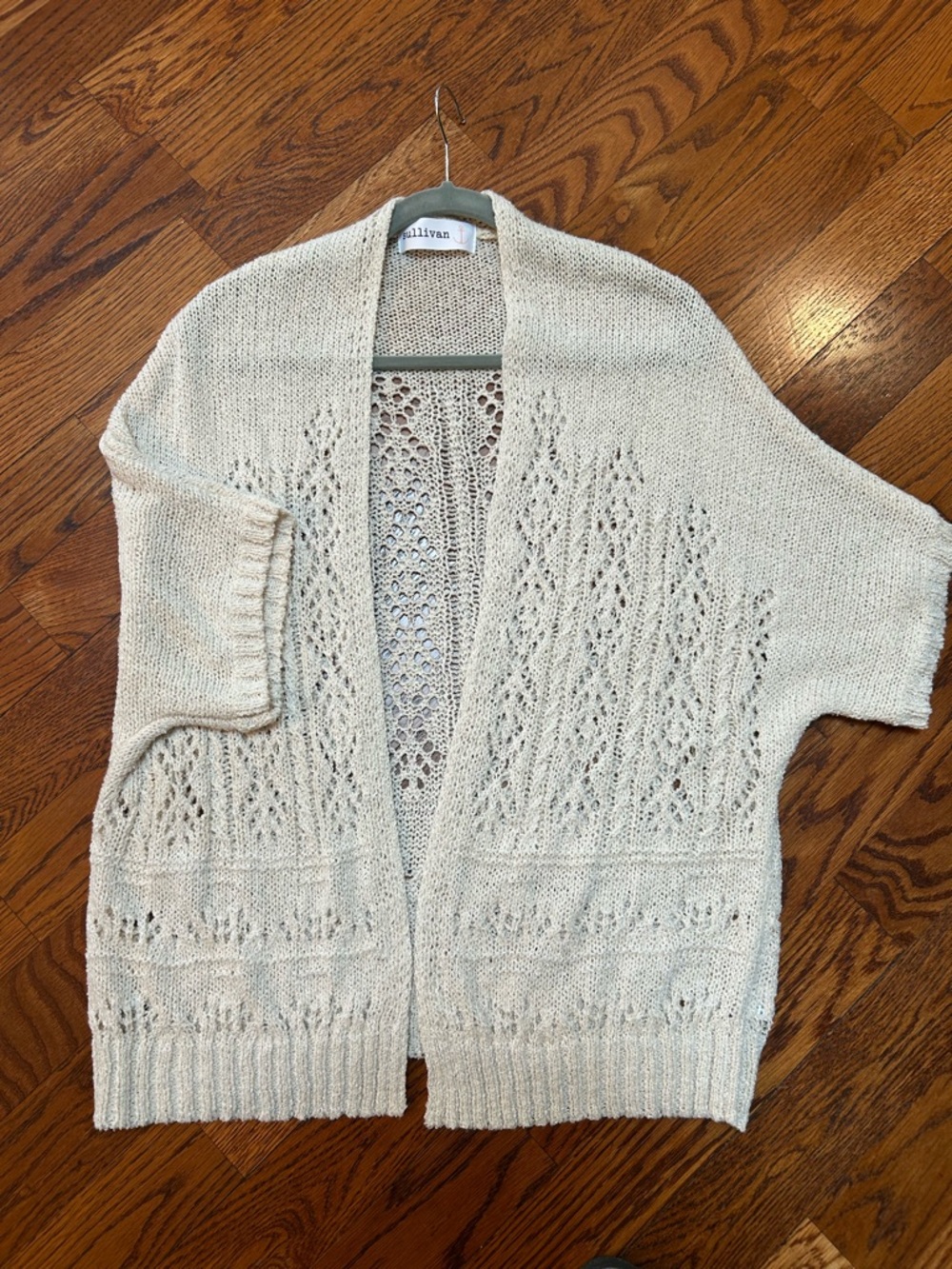 sullivan open knit cardigan NWOT